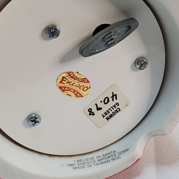 Vintage 1987 Enesco Santa Claus Music Box Figurine "I Believe In Santa" Works - Picture 8 of 12